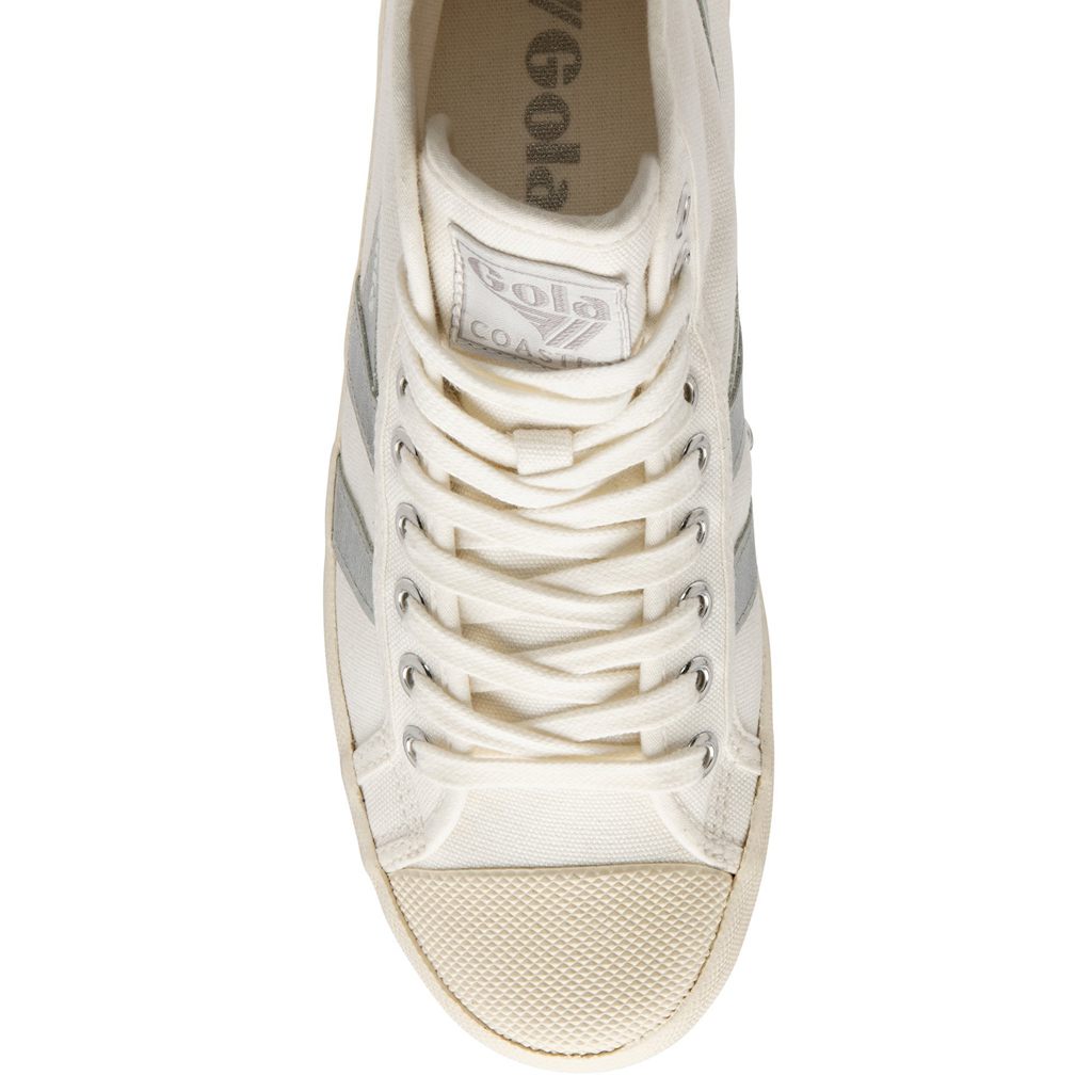 Gola Vegan Classics Coaster Flame High Sneakers Wit Zilver Nederland | 456-KWQAFD