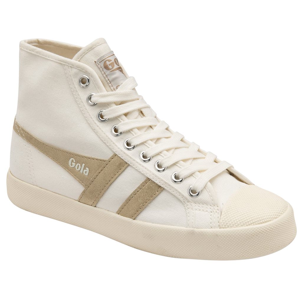Gola Vegan Classics Coaster Flame High Sneakers Wit Goud Nederland | 610-TQGILU