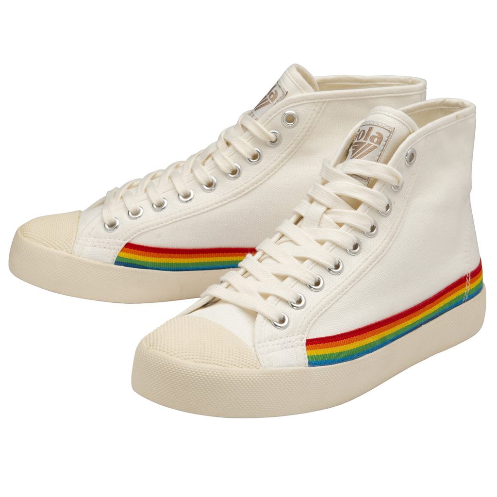 Gola Vegan Classics Coaster High Rainbow Drop Shoes Wit Nederland | 175-HTOSXP