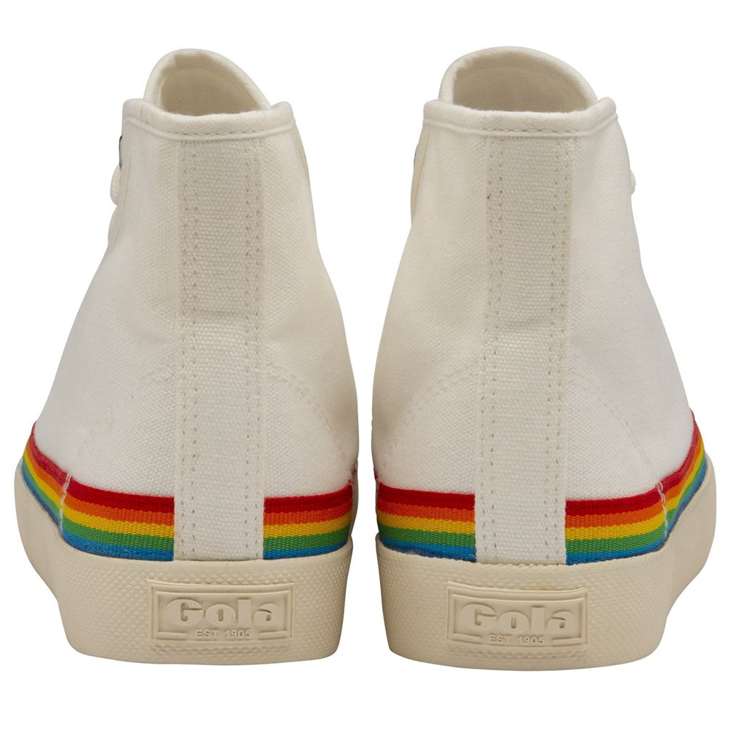 Gola Vegan Classics Coaster High Rainbow Drop Shoes Wit Nederland | 175-HTOSXP