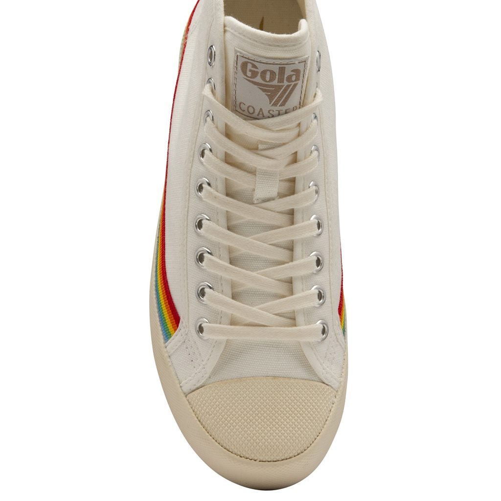 Gola Vegan Classics Coaster High Rainbow Drop Shoes Wit Nederland | 175-HTOSXP