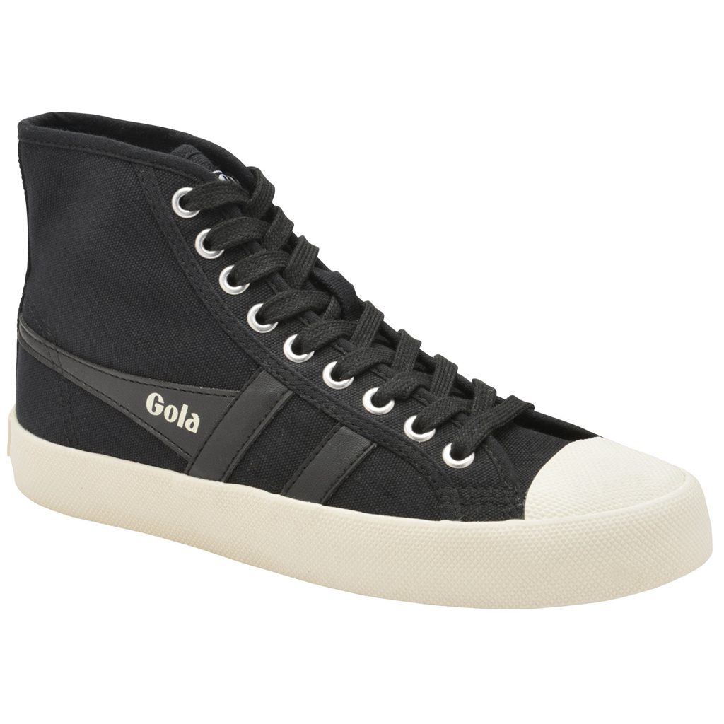 Gola Vegan Classics Coaster High Sneakers Zwart Wit Nederland | 395-KTOVQR