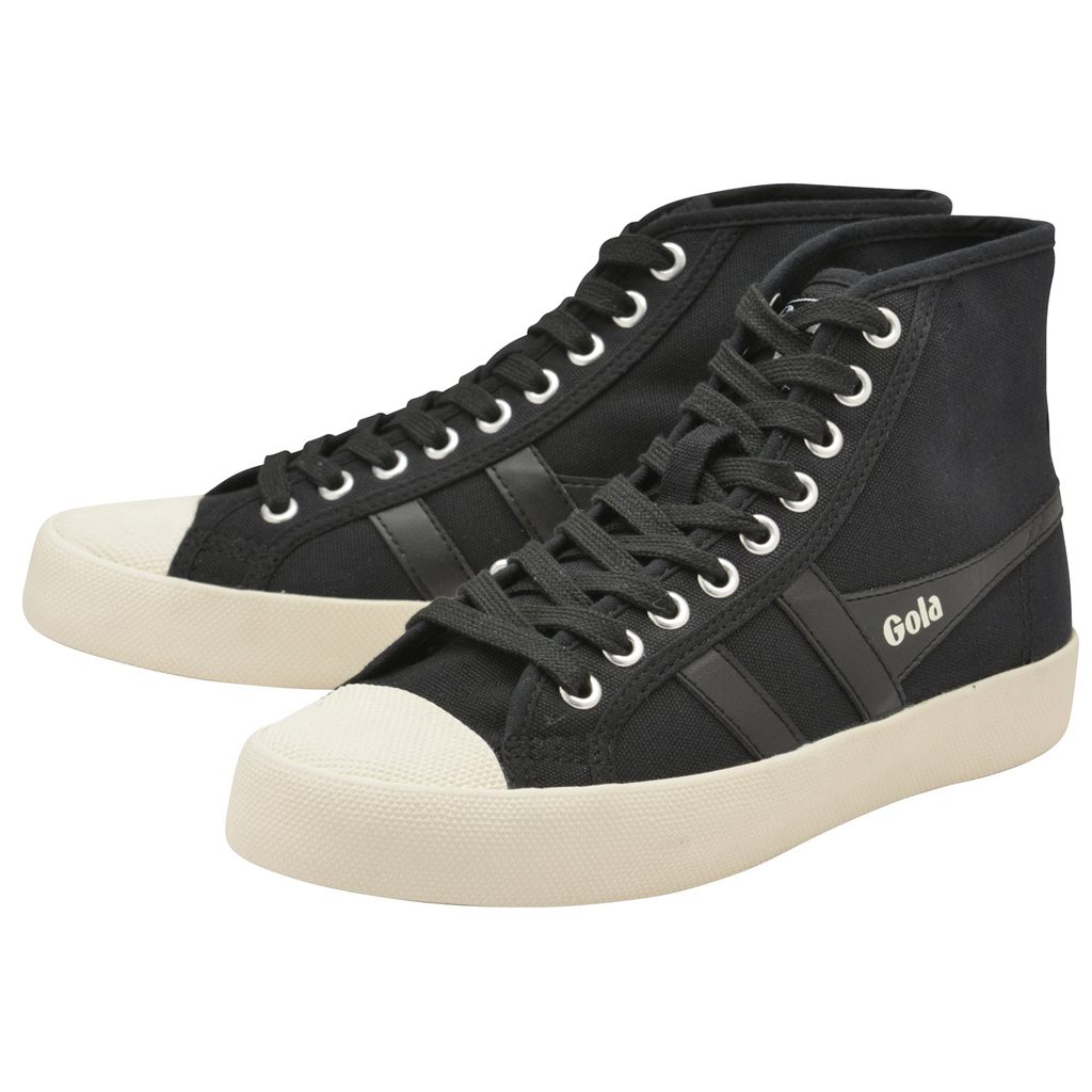Gola Vegan Classics Coaster High Sneakers Zwart Wit Nederland | 395-KTOVQR