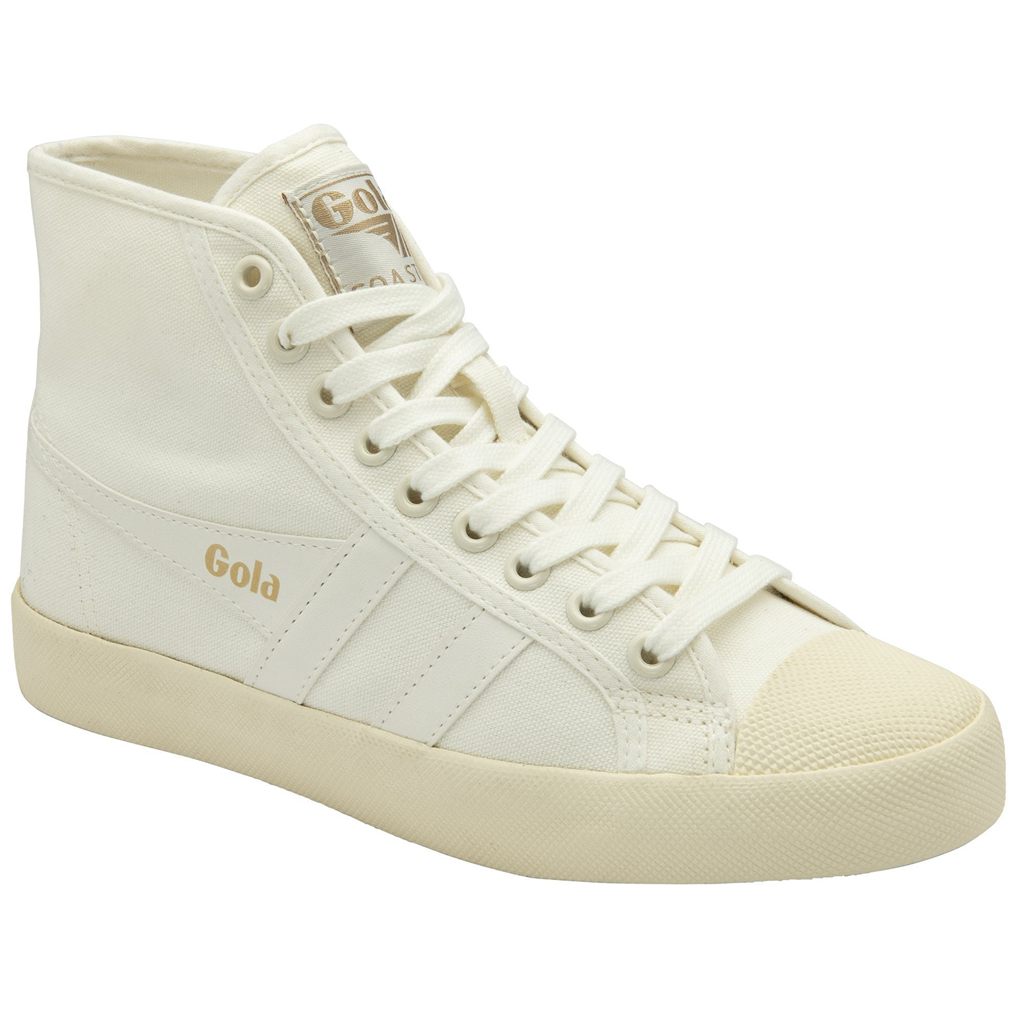 Gola Vegan Classics Coaster High Sneakers Wit Goud Nederland | 540-MHPWAB