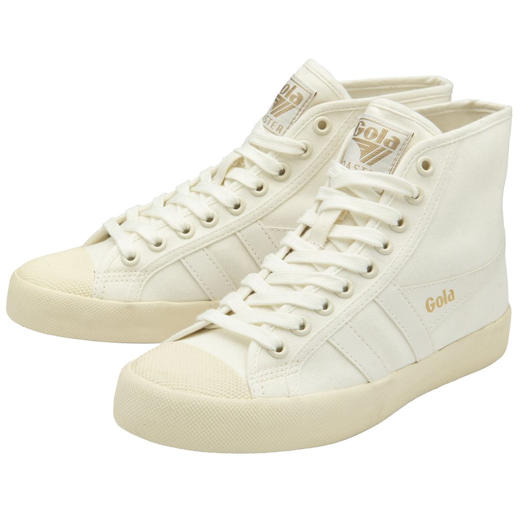 Gola Vegan Classics Coaster High Sneakers Wit Goud Nederland | 540-MHPWAB
