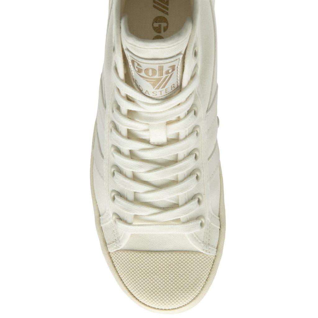 Gola Vegan Classics Coaster High Sneakers Wit Goud Nederland | 540-MHPWAB