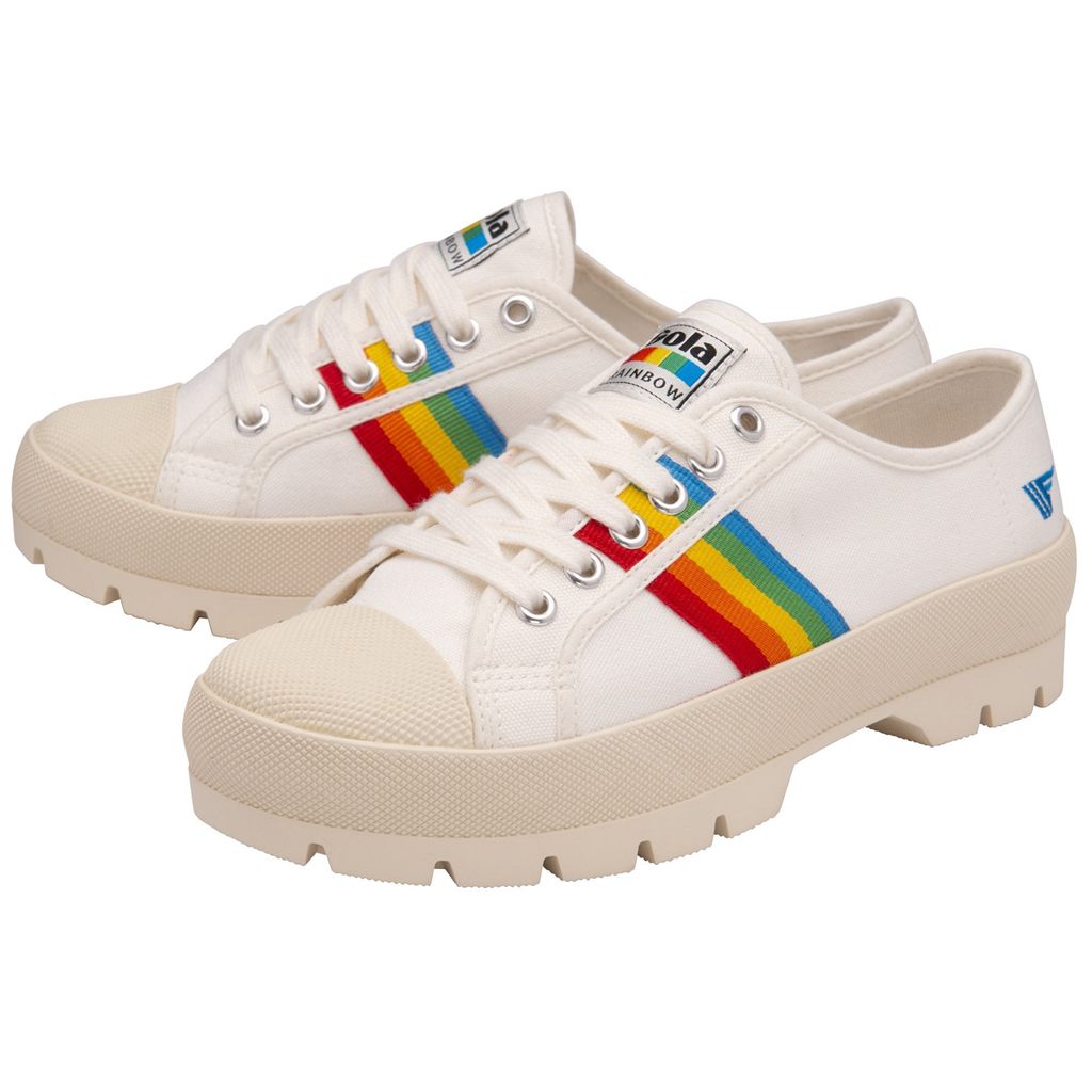 Gola Vegan Classics Coaster Peak Rainbow Shoes Wit Nederland | 268-MTADFC