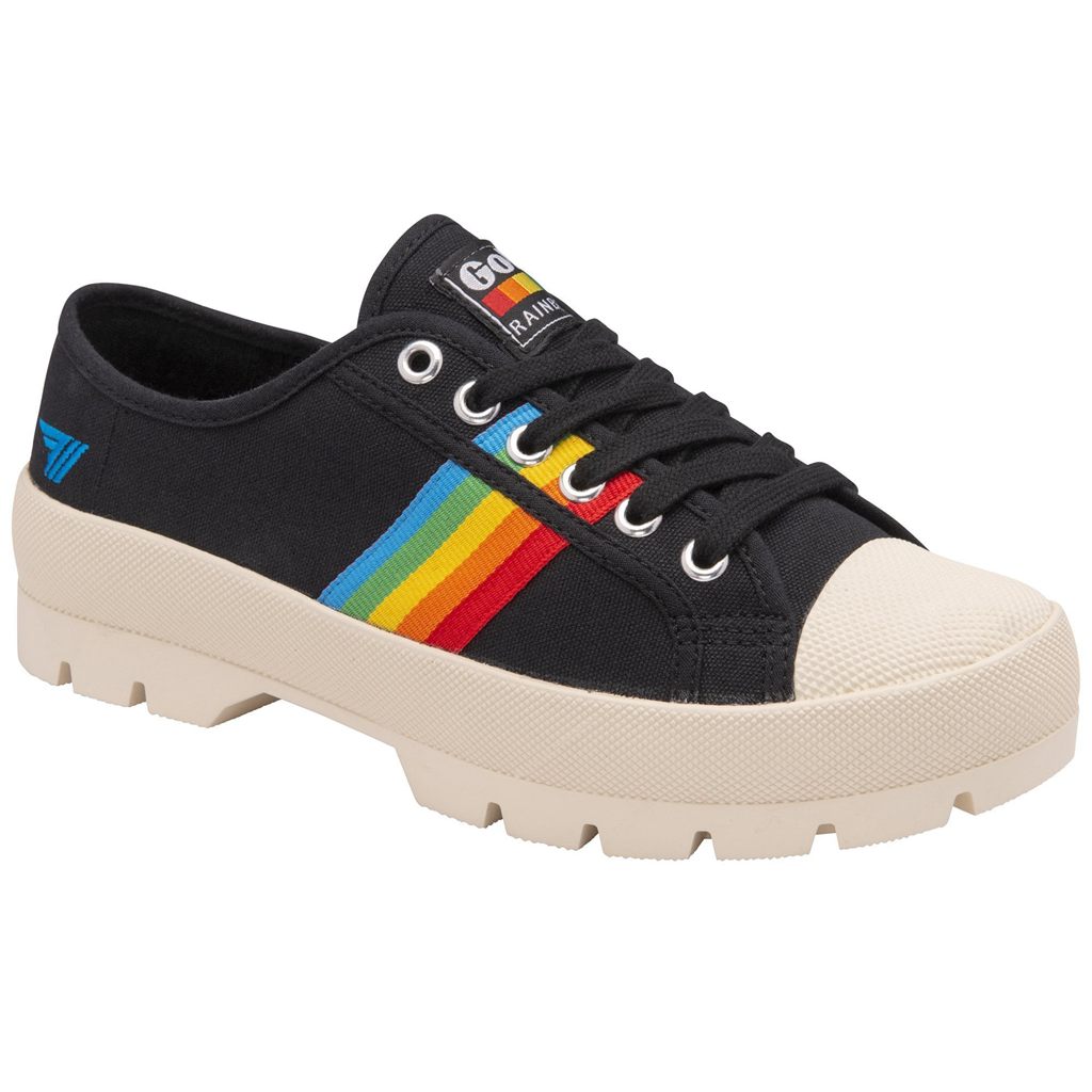 Gola Vegan Classics Coaster Peak Rainbow Shoes Zwart Nederland | 482-OJBCMQ