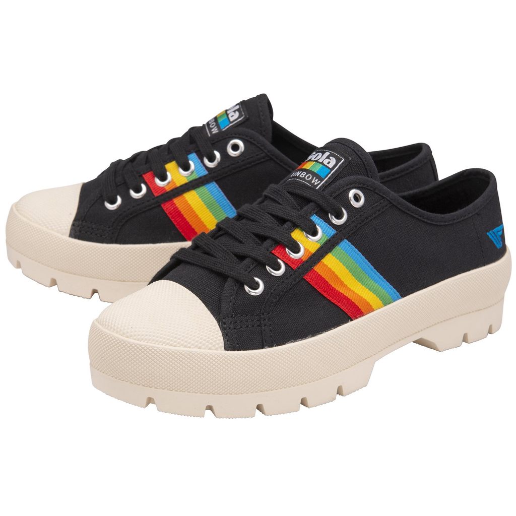 Gola Vegan Classics Coaster Peak Rainbow Shoes Zwart Nederland | 482-OJBCMQ