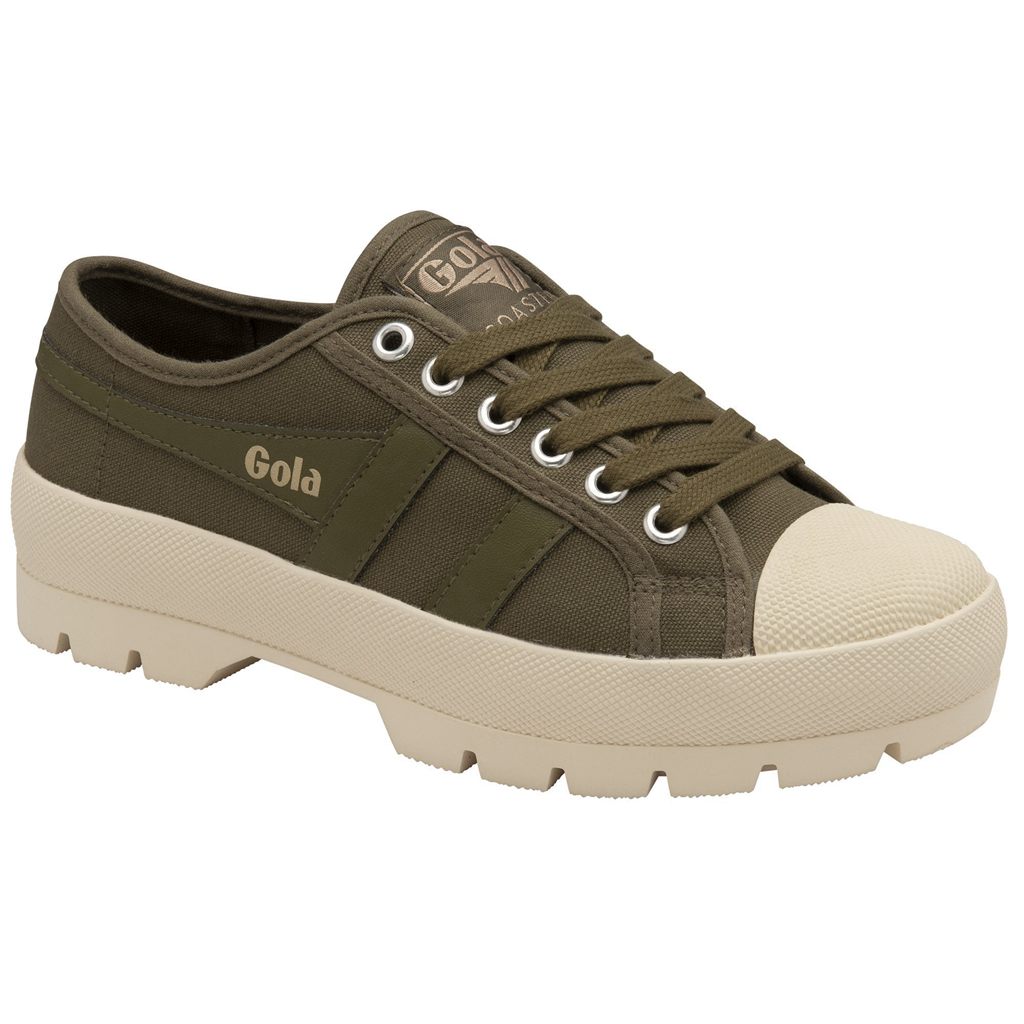 Gola Vegan Classics Coaster Peak Sneakers Khaki Khaki Wit Nederland | 137-DWKEFS