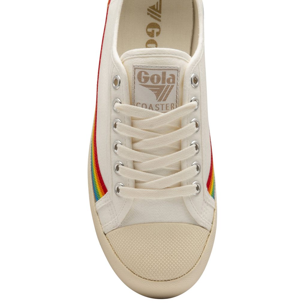 Gola Vegan Classics Coaster Rainbow Drop Shoes Wit Nederland | 964-ZSAFHY