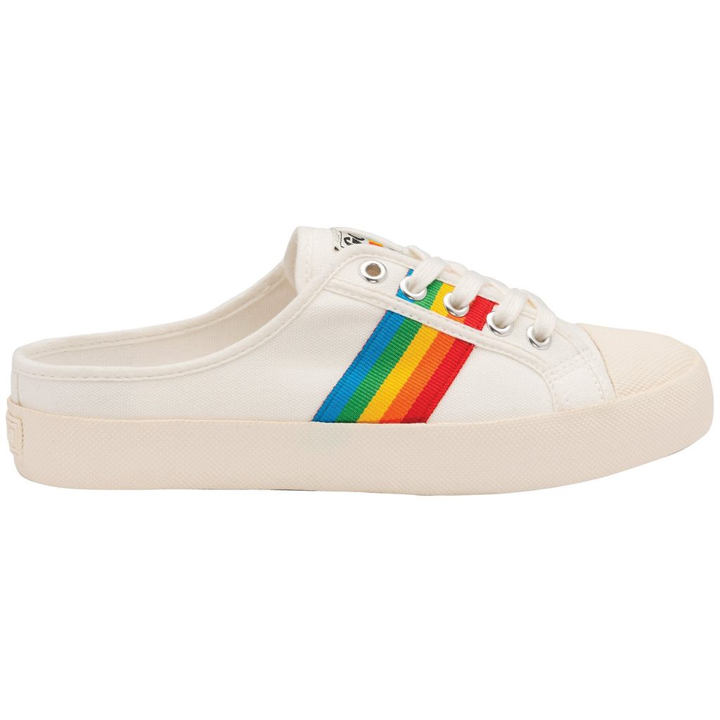 Gola Vegan Classics Coaster Rainbow Mule Plimsolls Shoes Wit Nederland | 980-CUOLEW