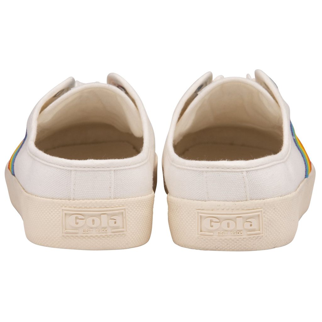 Gola Vegan Classics Coaster Rainbow Mule Plimsolls Shoes Wit Nederland | 980-CUOLEW