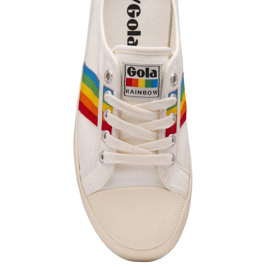Gola Vegan Classics Coaster Rainbow Mule Plimsolls Shoes Wit Nederland | 980-CUOLEW