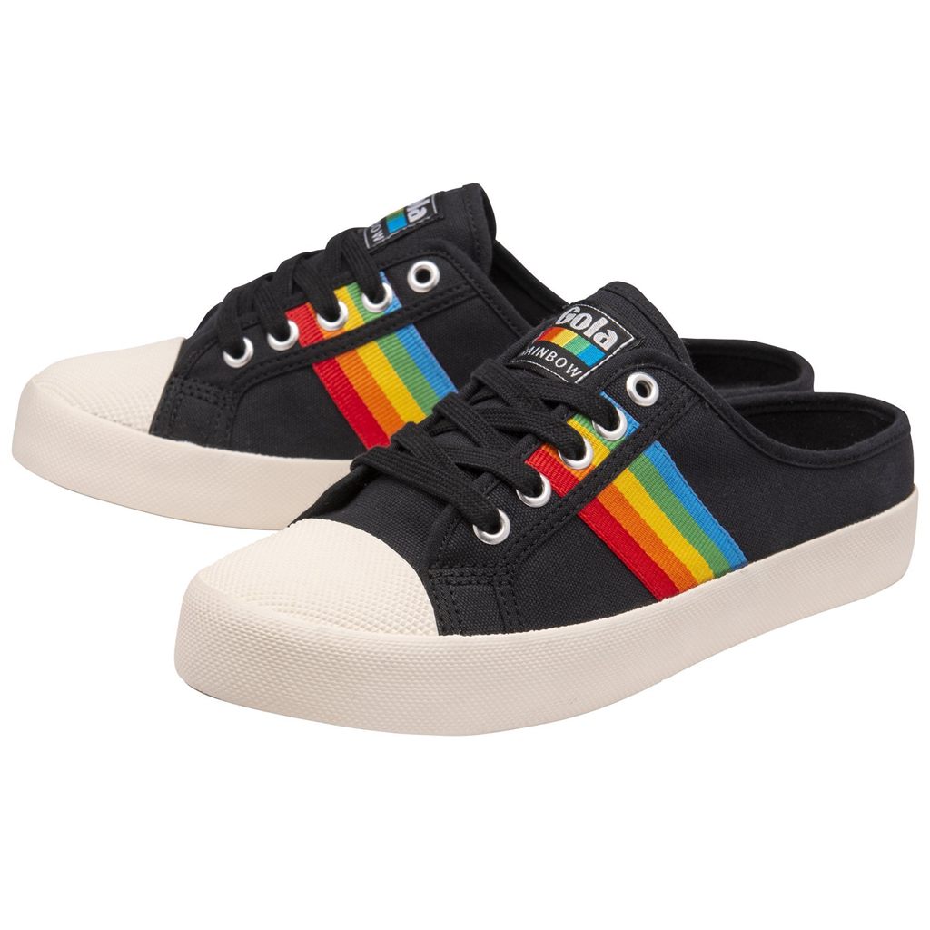 Gola Vegan Classics Coaster Rainbow Mule Plimsolls Shoes Zwart Nederland | 827-WORULH