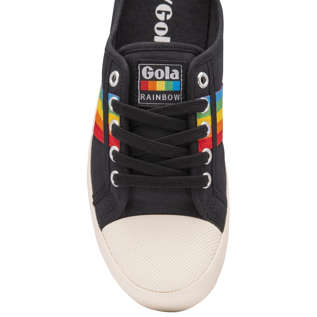 Gola Vegan Classics Coaster Rainbow Mule Plimsolls Shoes Zwart Nederland | 827-WORULH
