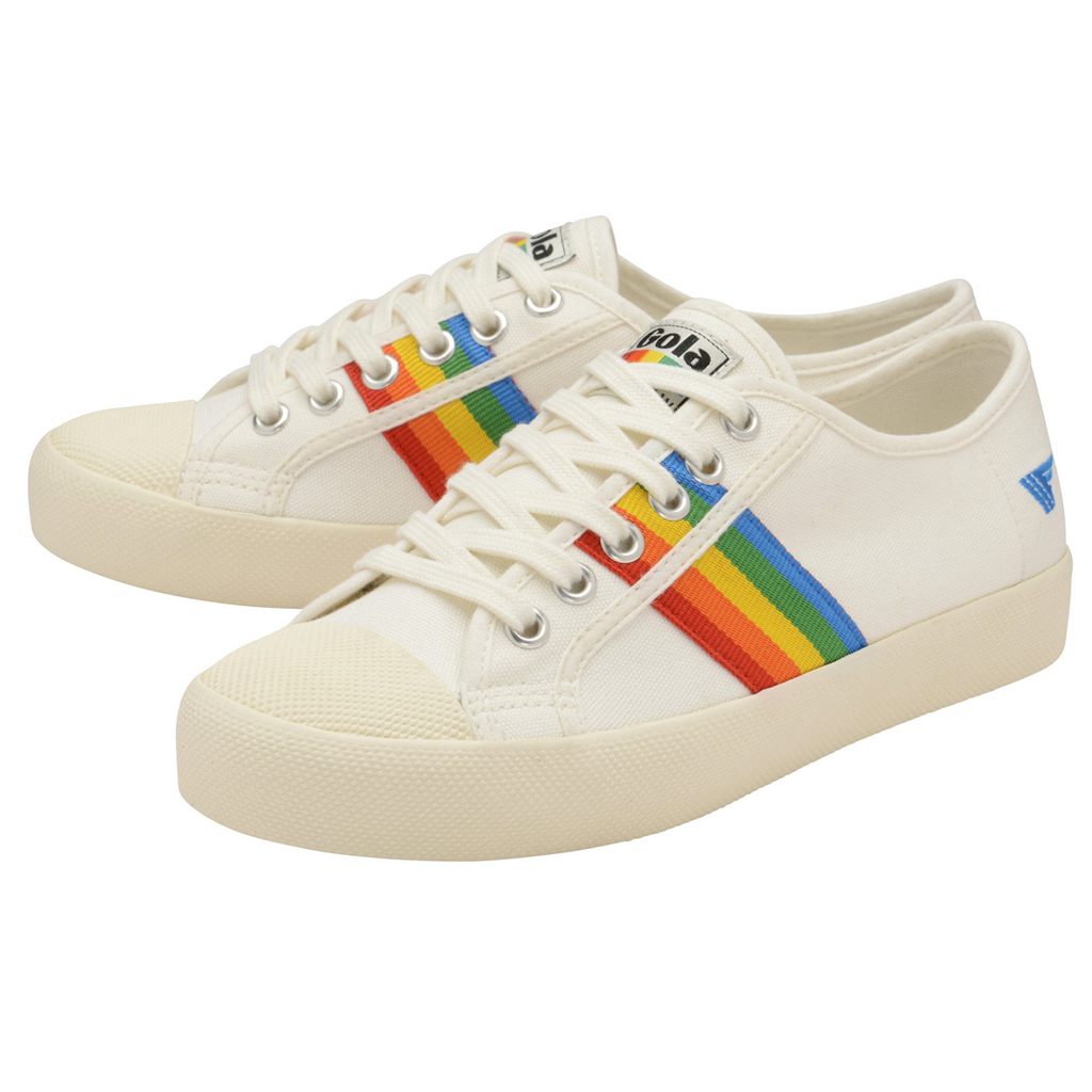 Gola Vegan Classics Coaster Rainbow Shoes Wit Nederland | 620-IYABOE