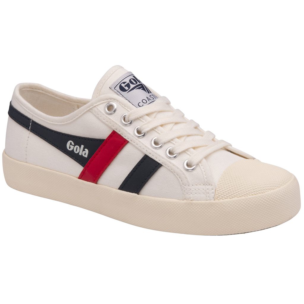 Gola Vegan Classics Coaster Shoes Wit Donkerblauw Rood Nederland | 132-VZLPRX