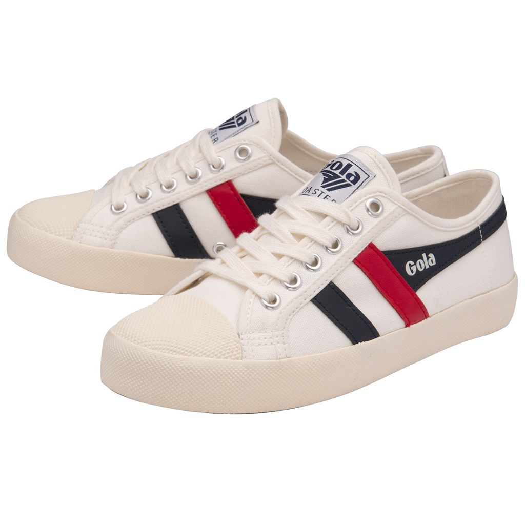 Gola Vegan Classics Coaster Shoes Wit Donkerblauw Rood Nederland | 132-VZLPRX