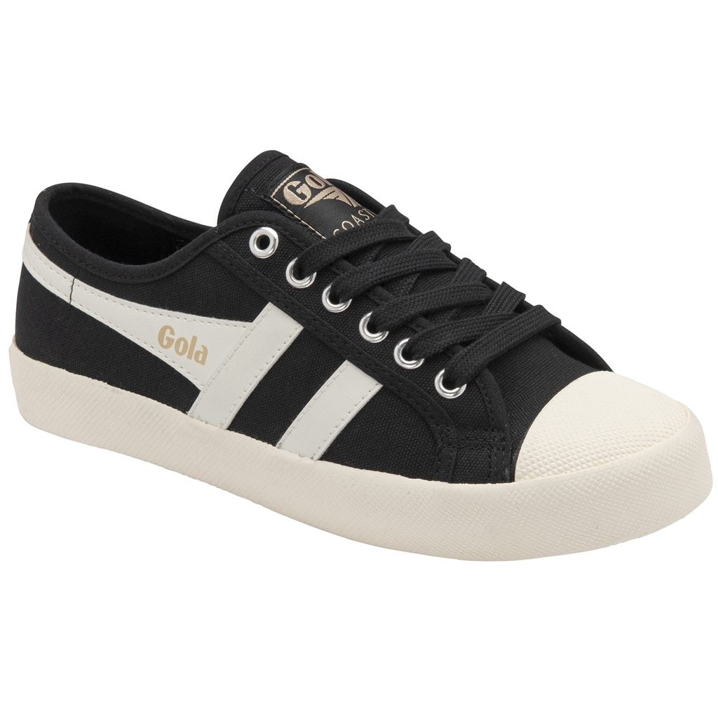 Gola Vegan Classics Coaster Shoes Zwart Wit Goud Nederland | 265-NHQMVA