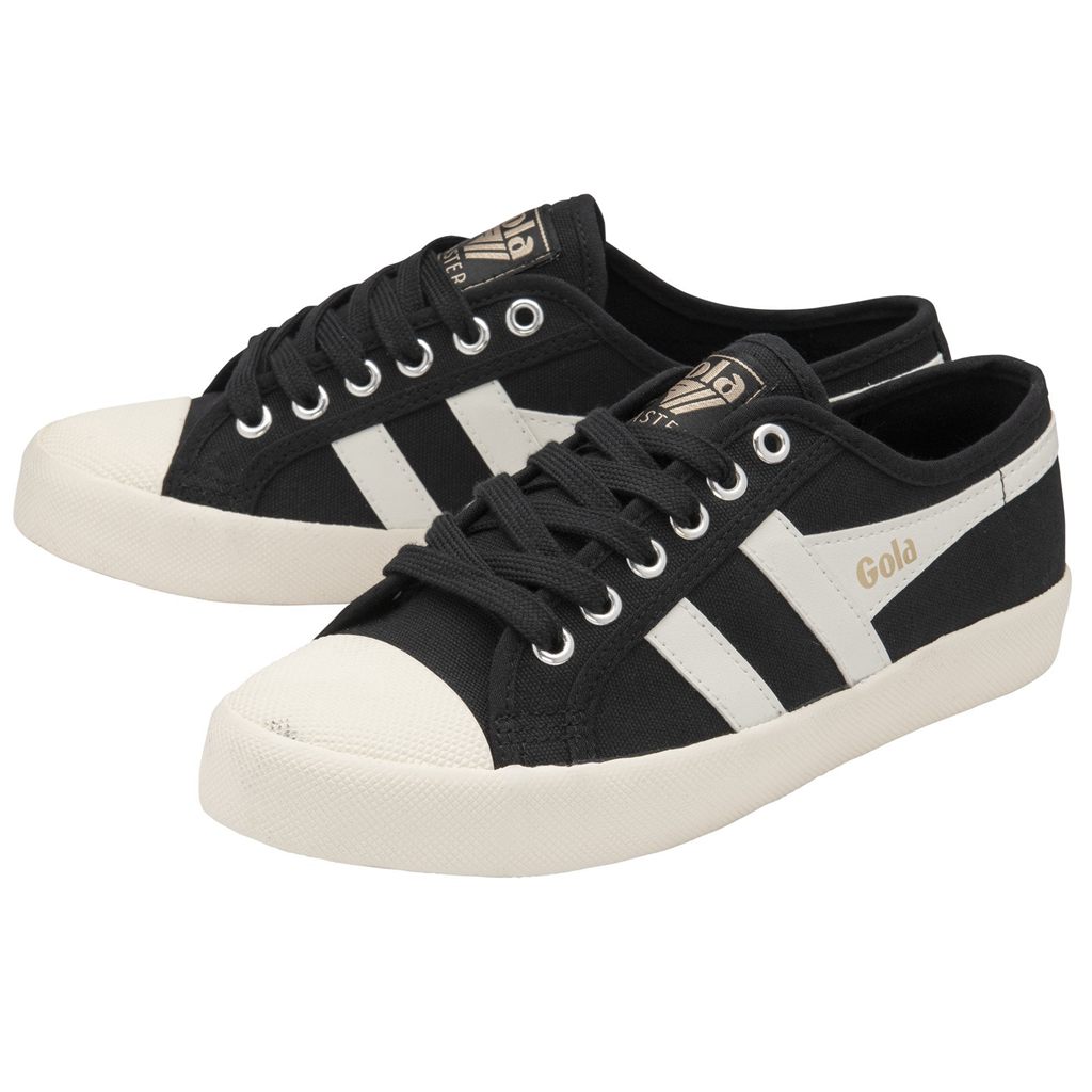 Gola Vegan Classics Coaster Shoes Zwart Wit Goud Nederland | 265-NHQMVA