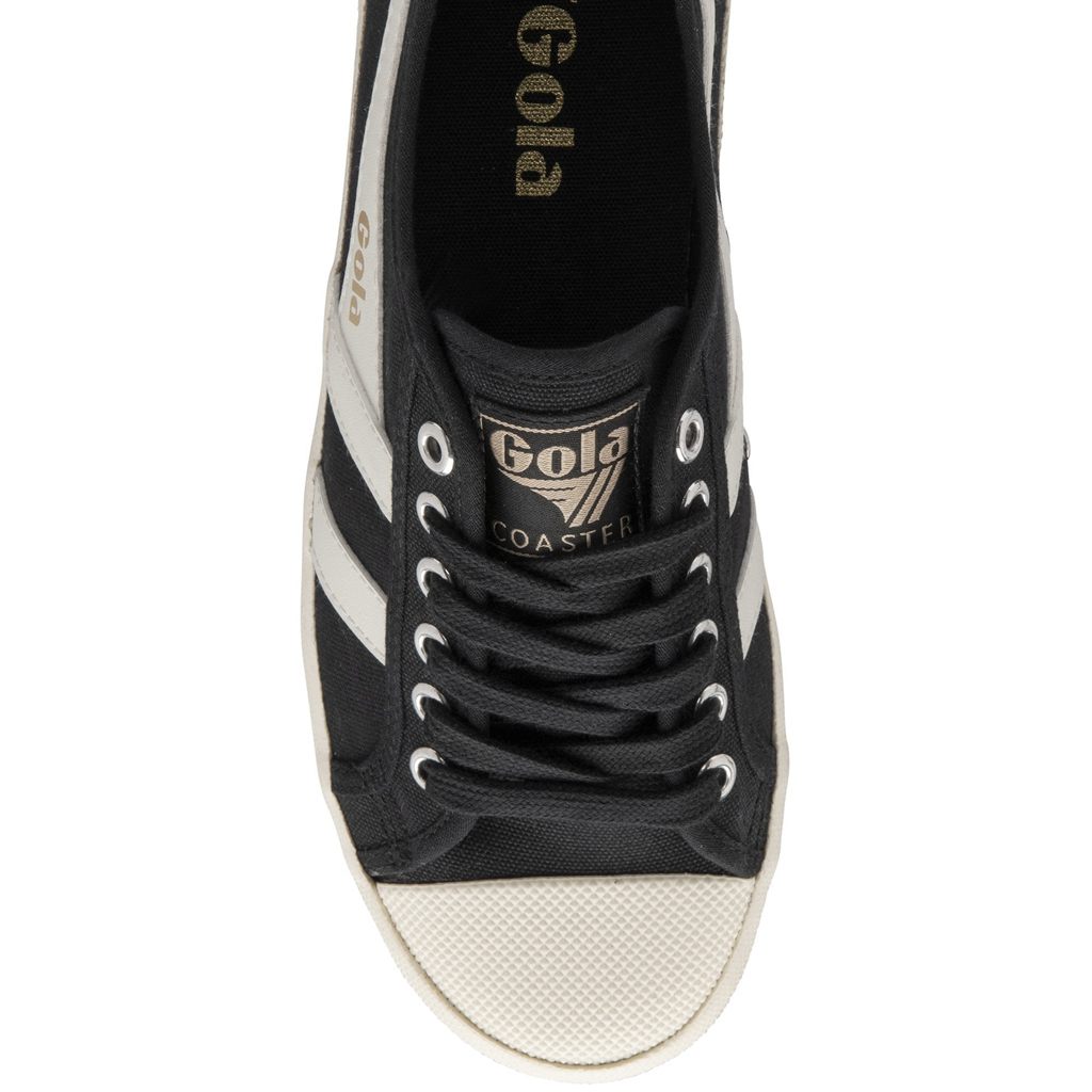 Gola Vegan Classics Coaster Shoes Zwart Wit Goud Nederland | 265-NHQMVA