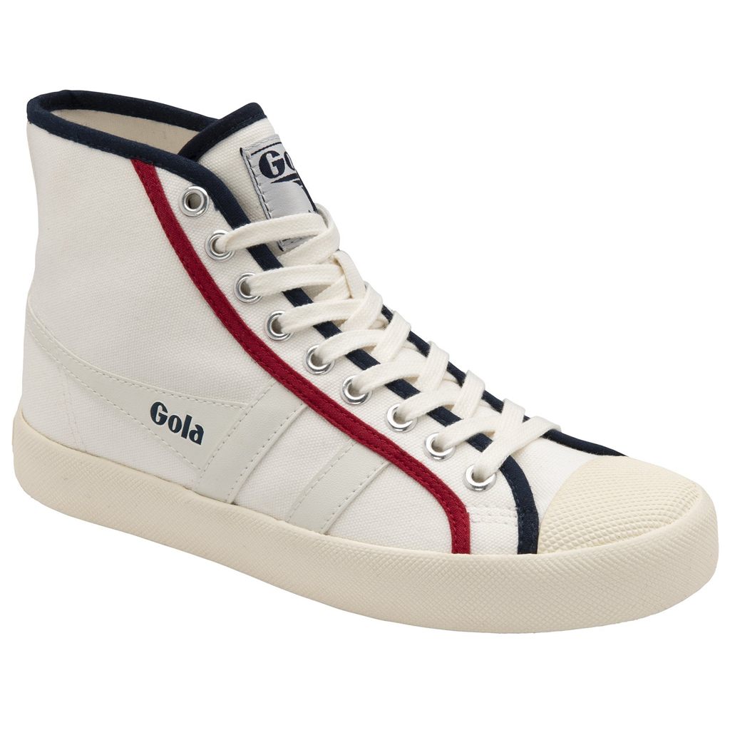 Gola Vegan Classics Coaster Smash High Shoes Wit Donkerblauw Dieprood Nederland | 314-SBLPAC