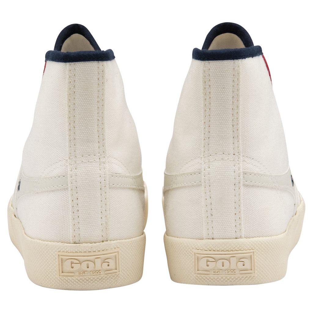 Gola Vegan Classics Coaster Smash High Shoes Wit Donkerblauw Dieprood Nederland | 314-SBLPAC