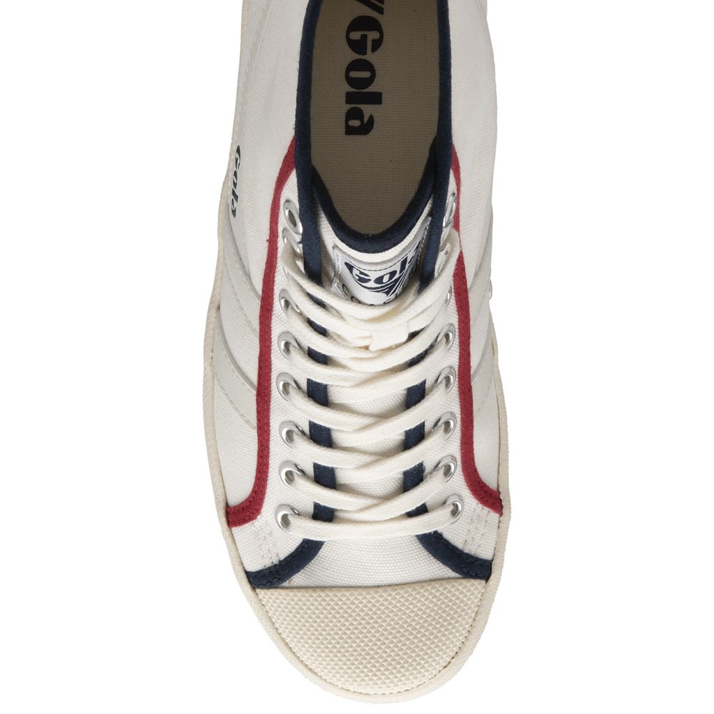 Gola Vegan Classics Coaster Smash High Shoes Wit Donkerblauw Dieprood Nederland | 314-SBLPAC