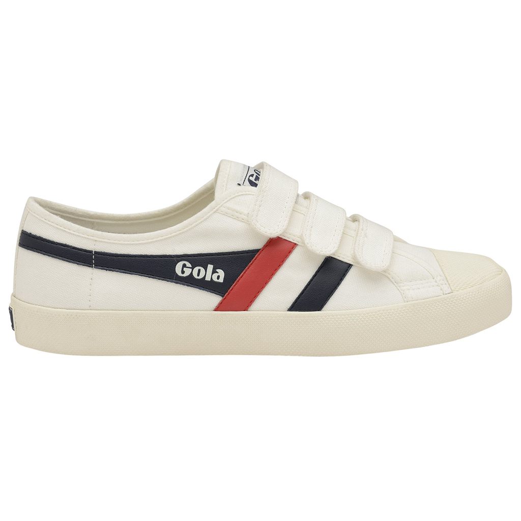 Gola Vegan Classics Coaster Strap Sneakers Wit Donkerblauw Rood Nederland | 102-ICVXLY