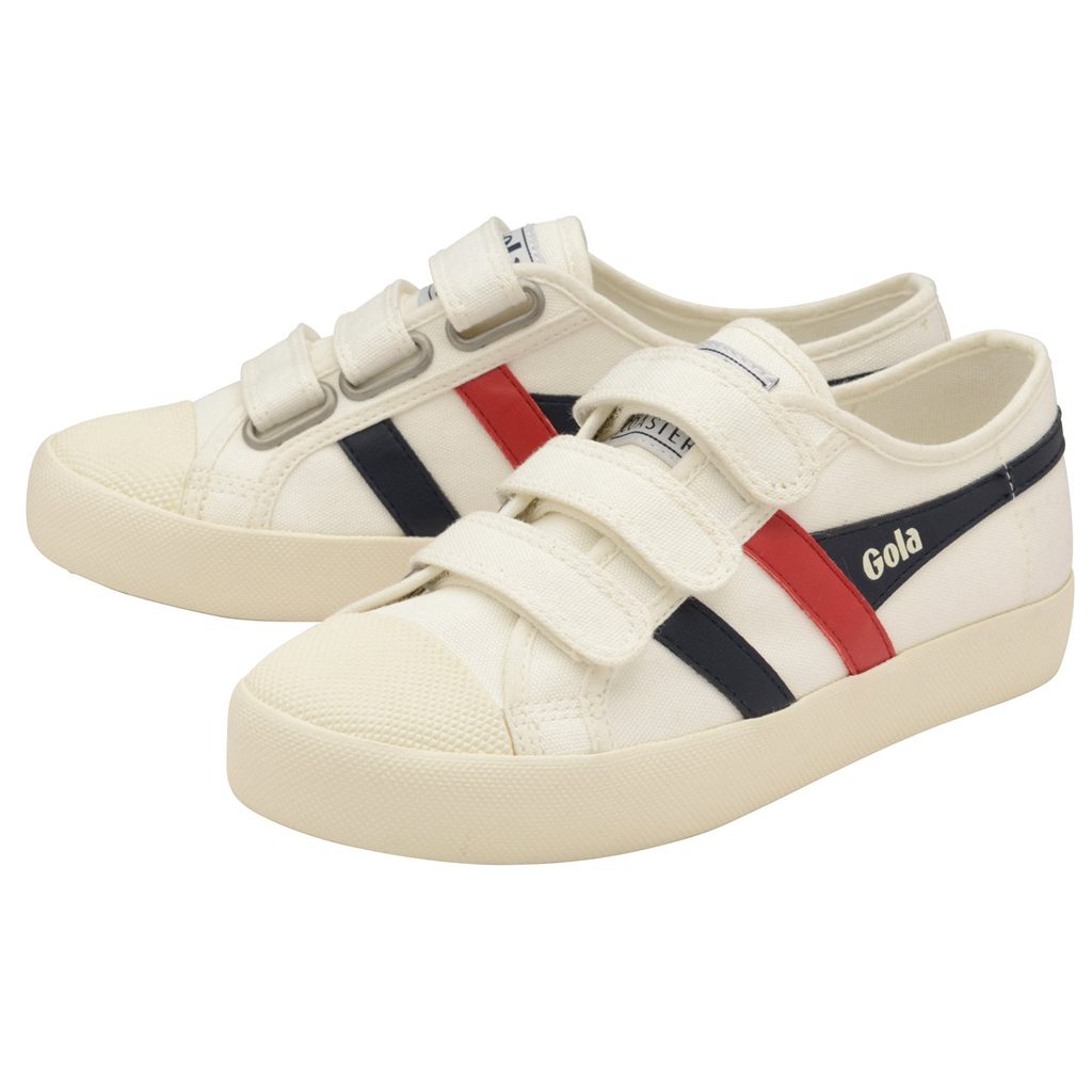 Gola Vegan Classics Coaster Strap Sneakers Wit Donkerblauw Rood Nederland | 102-ICVXLY