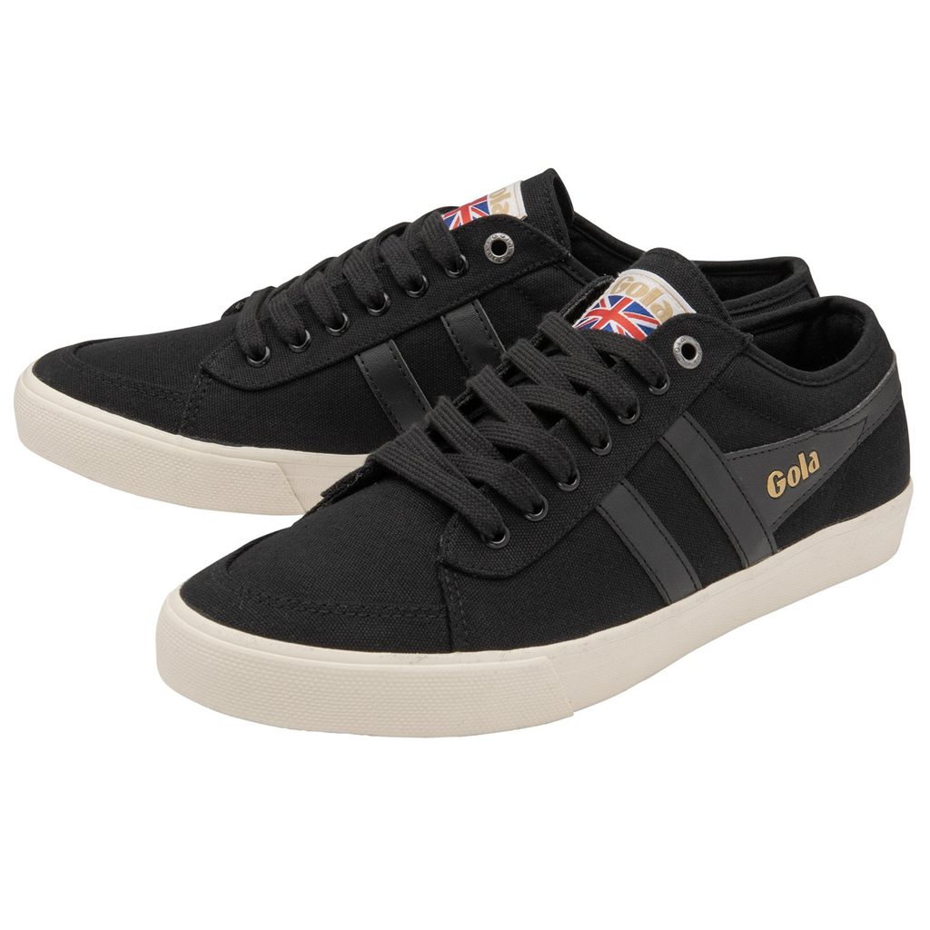 Gola Vegan Classics Comet Plimsoll Sneakers Zwart Zwart Wit Nederland | 162-OJZWCP