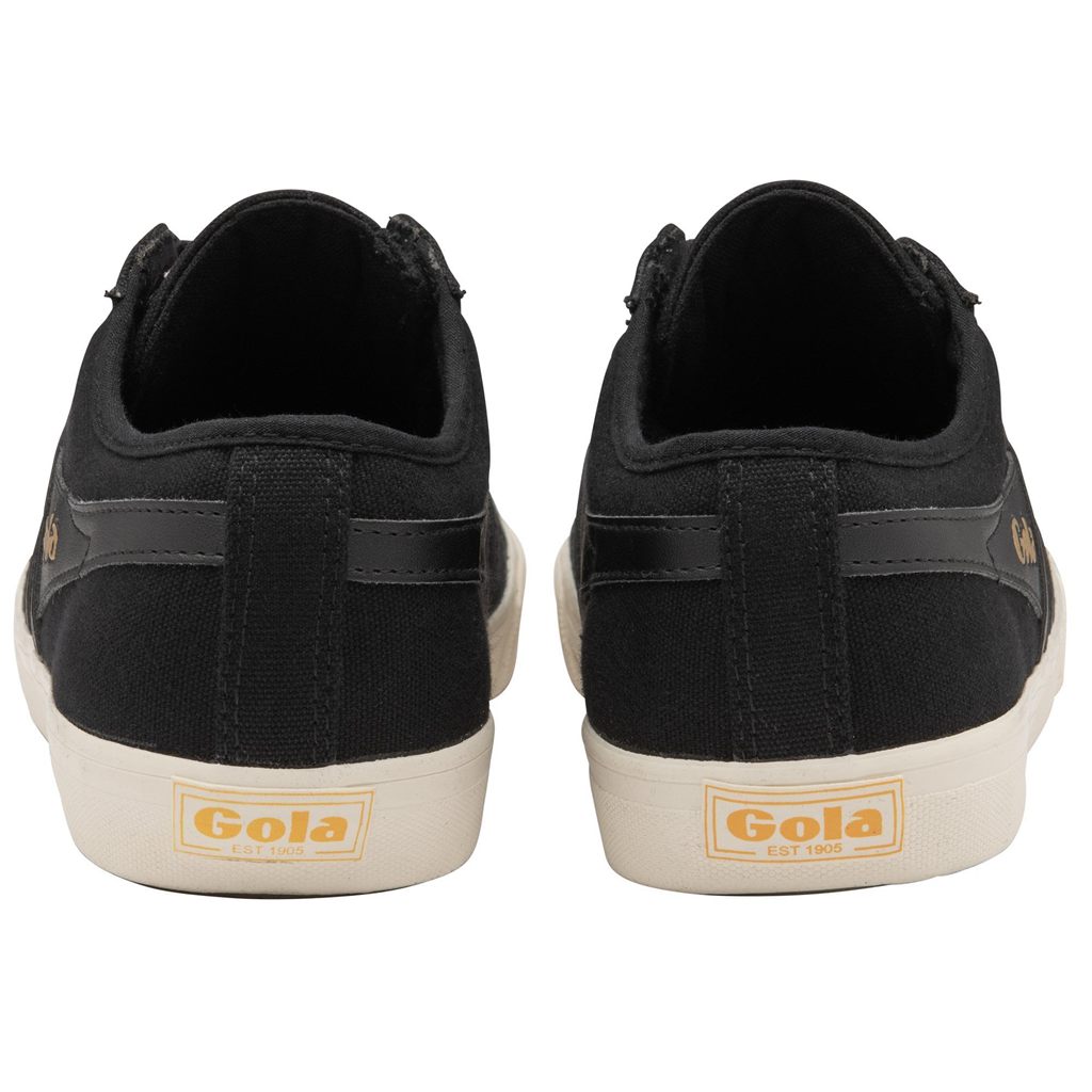 Gola Vegan Classics Comet Plimsoll Sneakers Zwart Zwart Wit Nederland | 162-OJZWCP