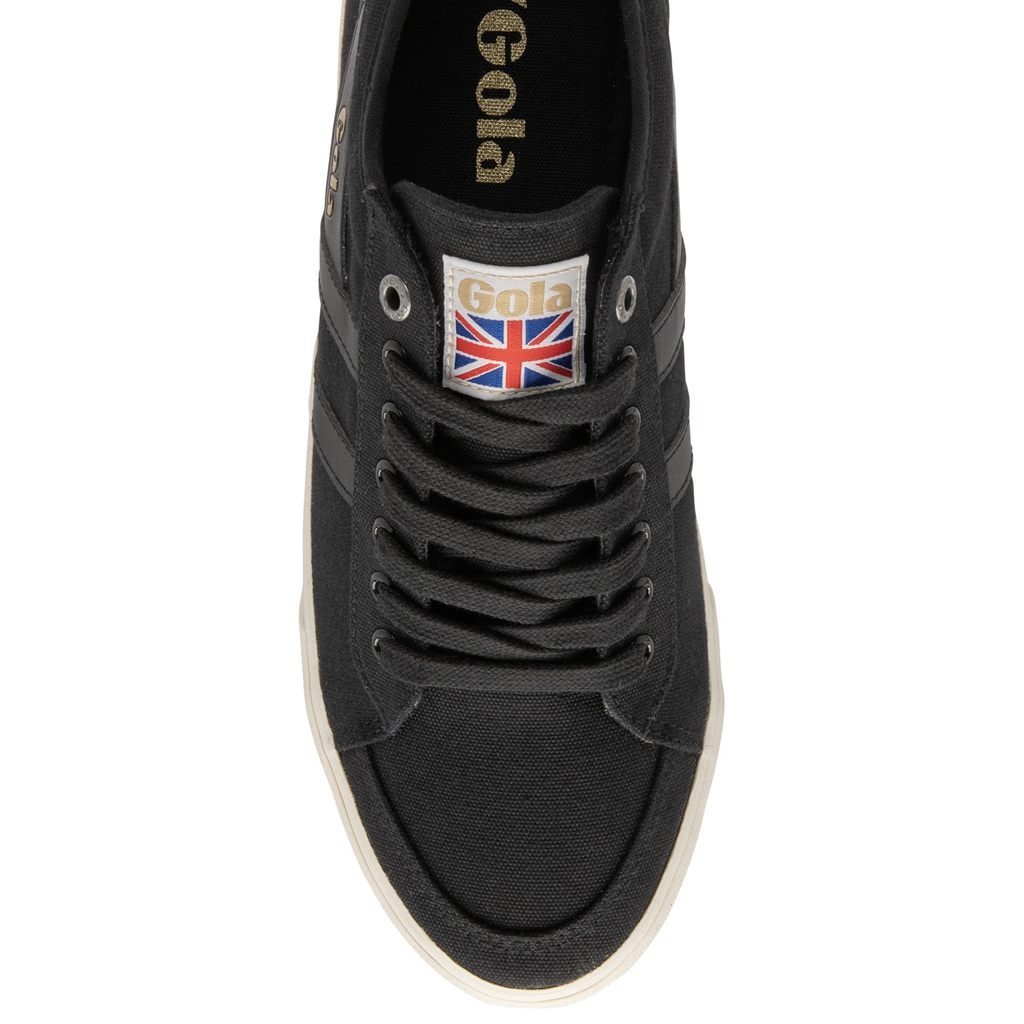 Gola Vegan Classics Comet Plimsoll Sneakers Zwart Zwart Wit Nederland | 162-OJZWCP