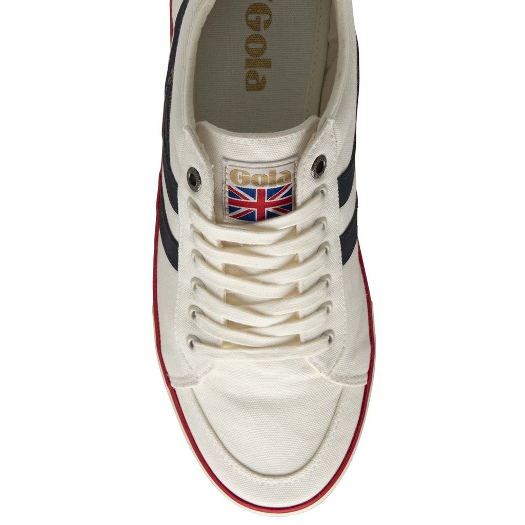 Gola Vegan Classics Comet Plimsoll Sneakers Wit Donkerblauw Rood Nederland | 912-CNFOZW