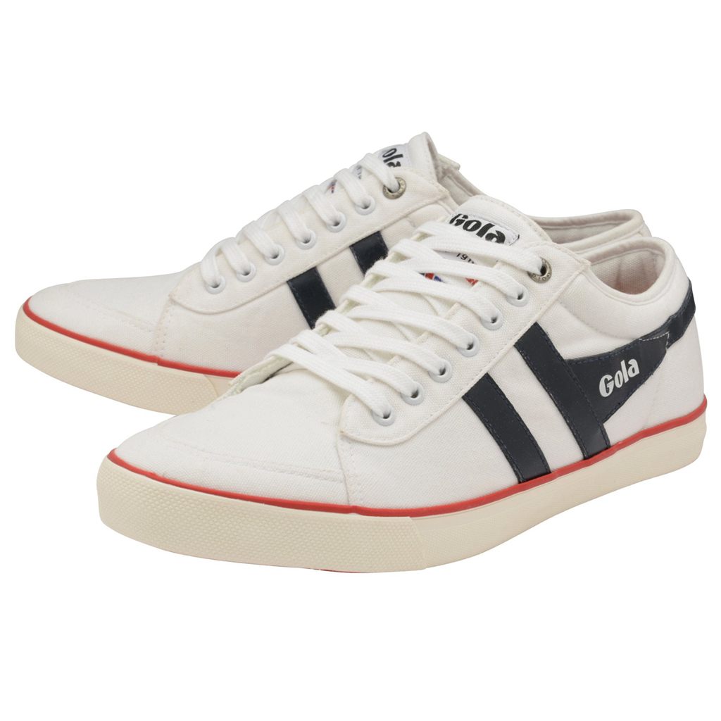 Gola Vegan Classics Comet Plimsoll Sneakers Wit Donkerblauw Rood Nederland | 824-DHZWMI