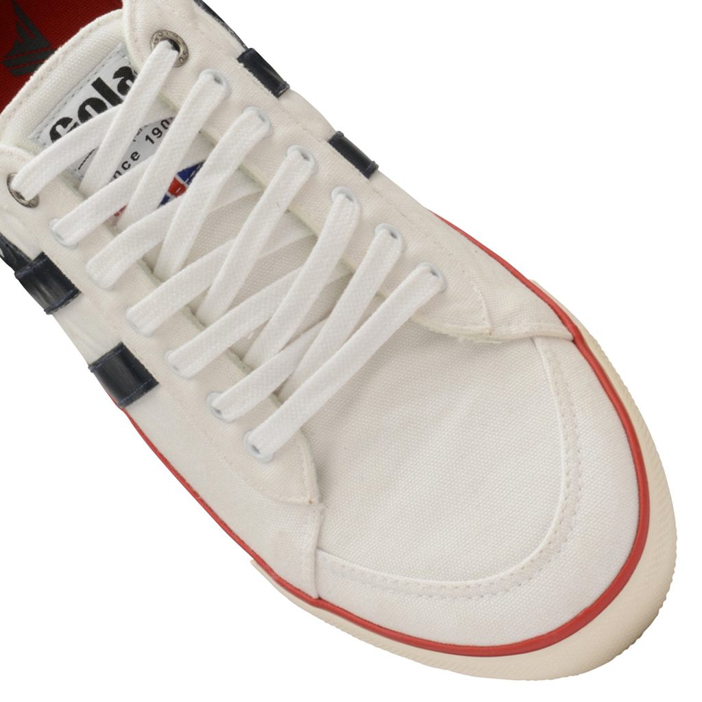 Gola Vegan Classics Comet Plimsoll Sneakers Wit Donkerblauw Rood Nederland | 824-DHZWMI