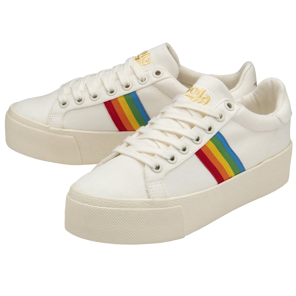 Gola Vegan Classics Orchid Platform Rainbow Shoes Wit Nederland | 965-PSWNJK