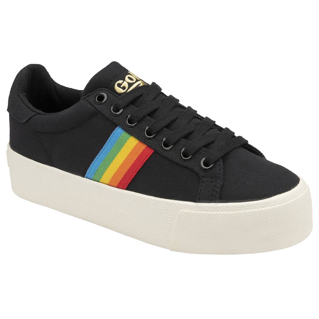 Gola Vegan Classics Orchid Platform Rainbow Shoes Zwart Nederland | 280-TAENLZ