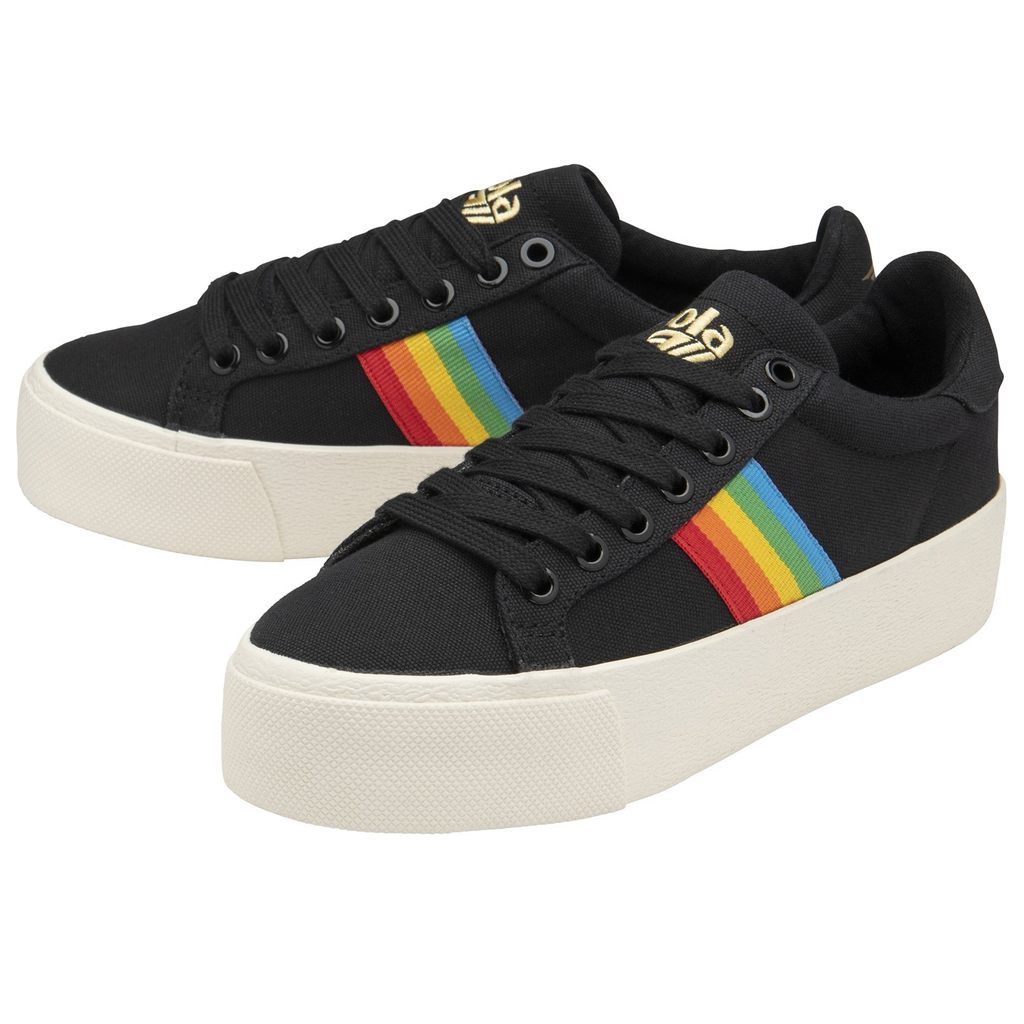 Gola Vegan Classics Orchid Platform Rainbow Shoes Zwart Nederland | 280-TAENLZ