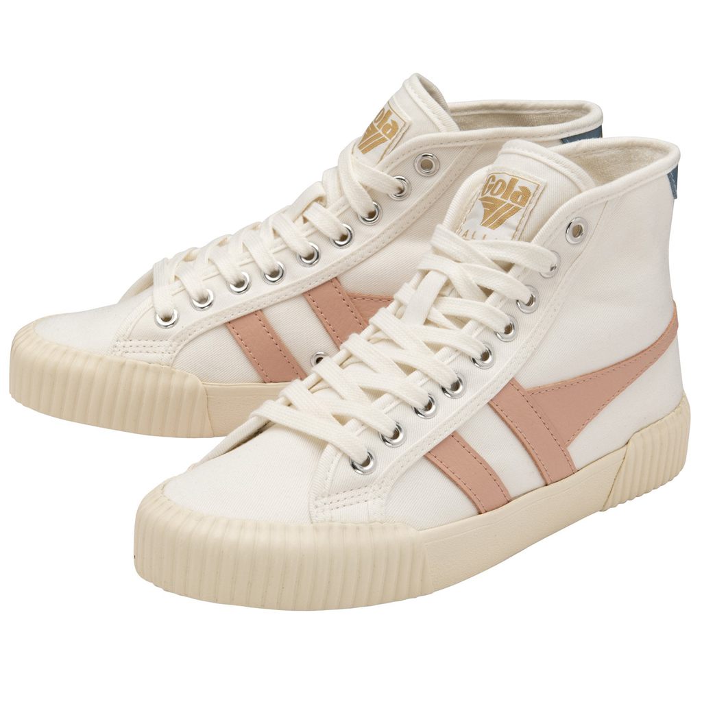 Gola Vegan Classics Rally High Plimsoll Sneakers Wit Roze Nederland | 078-JZWGLU
