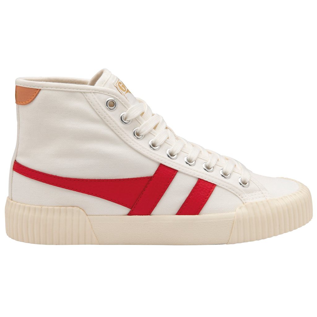 Gola Vegan Classics Rally High Plimsoll Sneakers Wit Rood Abrikoos Nederland | 953-GRXNDZ