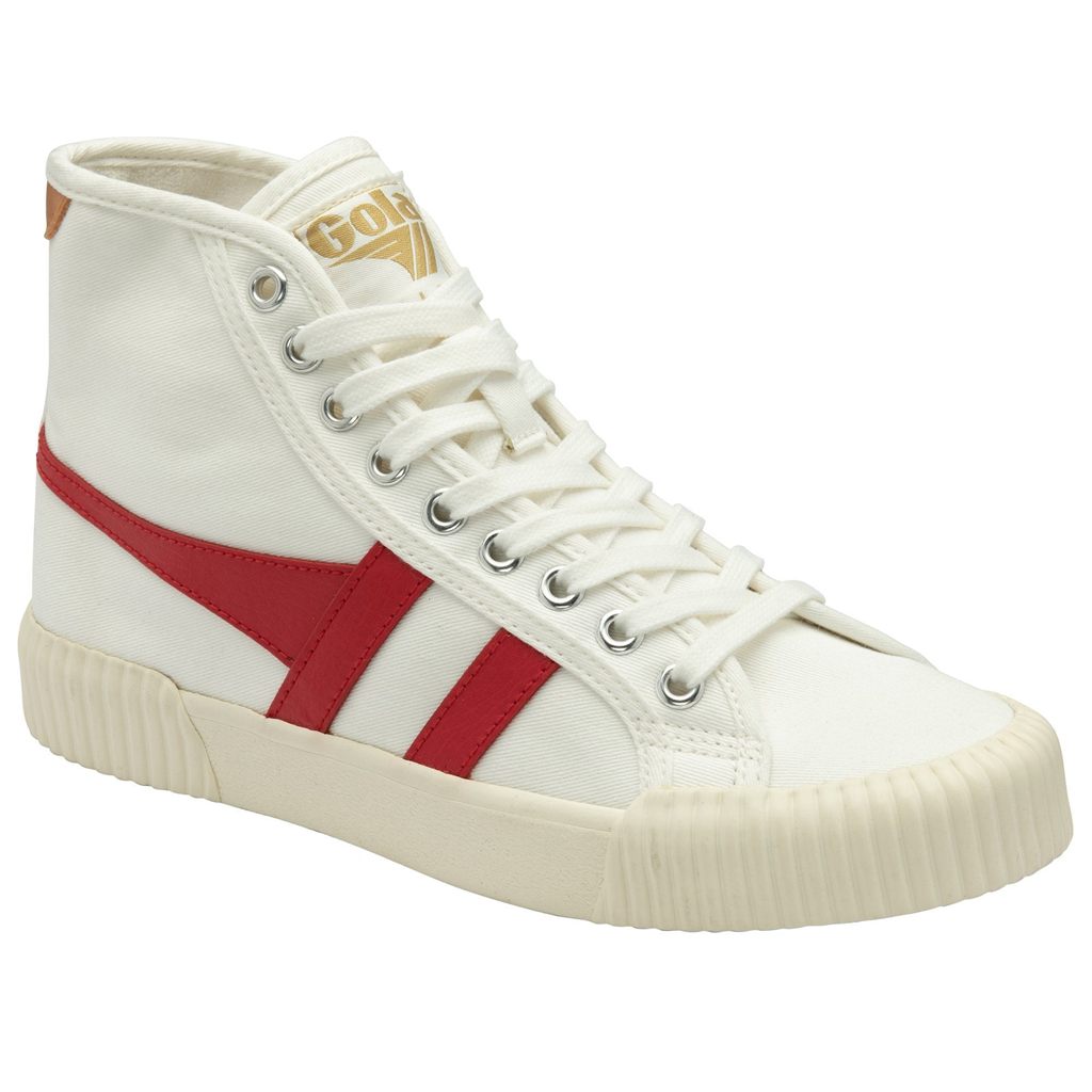 Gola Vegan Classics Rally High Plimsoll Sneakers Wit Rood Abrikoos Nederland | 953-GRXNDZ