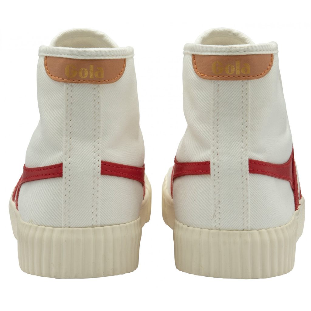Gola Vegan Classics Rally High Plimsoll Sneakers Wit Rood Abrikoos Nederland | 953-GRXNDZ