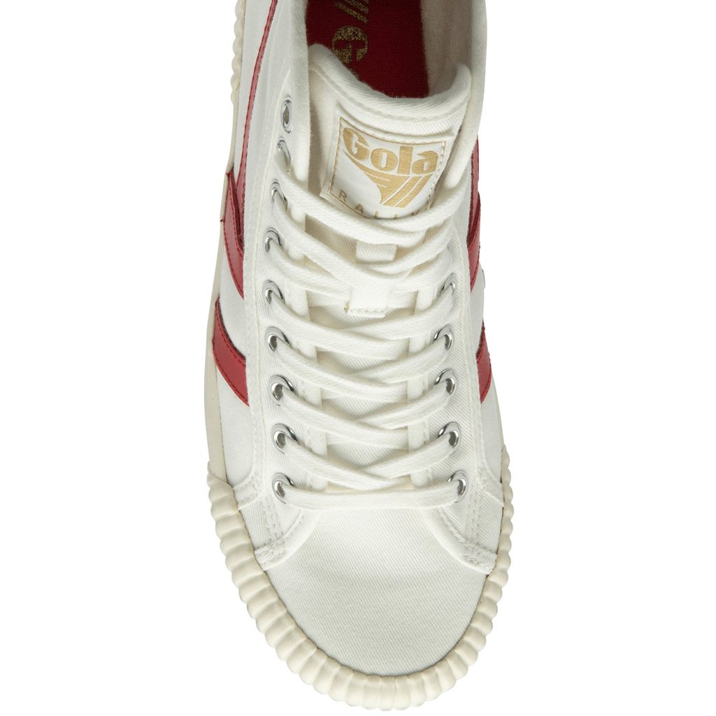 Gola Vegan Classics Rally High Plimsoll Sneakers Wit Rood Abrikoos Nederland | 953-GRXNDZ
