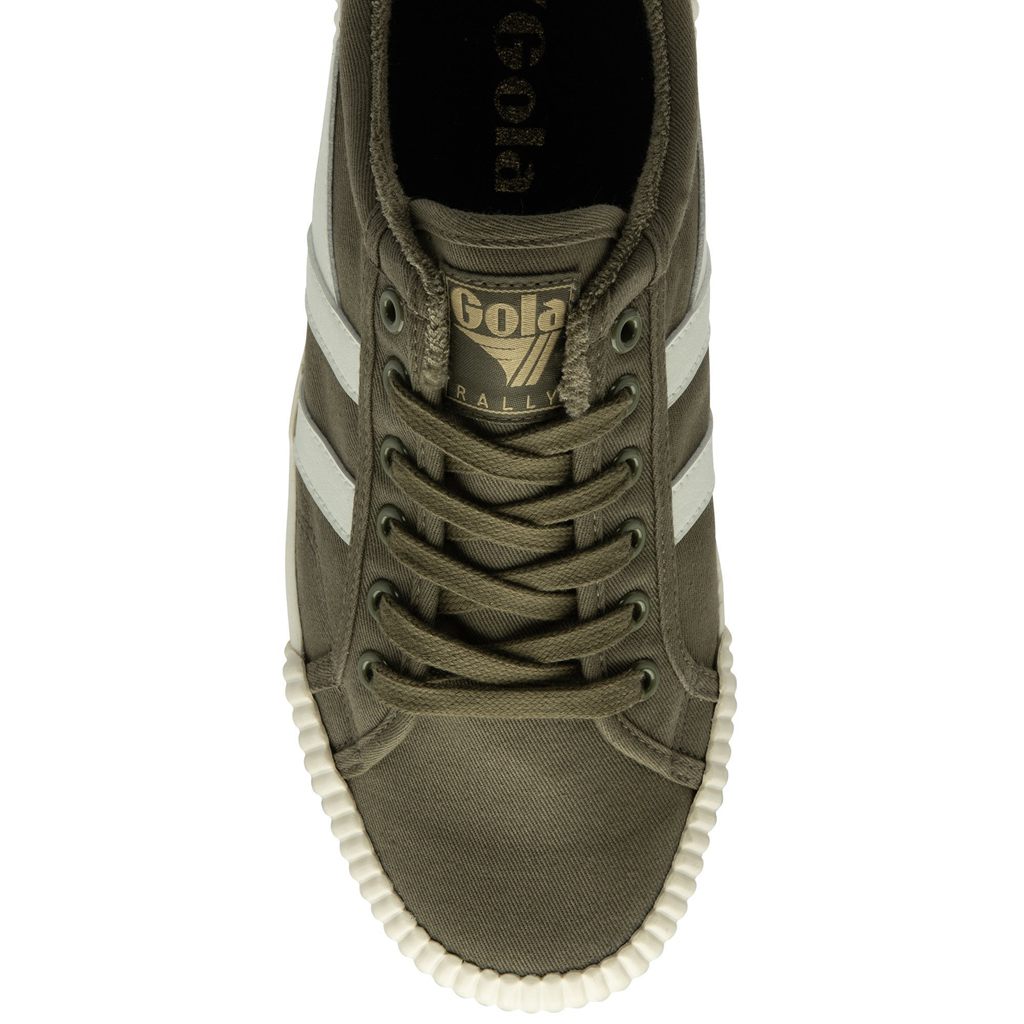 Gola Vegan Classics Rally Plimsoll Sneakers Khaki Wit Zwart Nederland | 632-QMRDSB